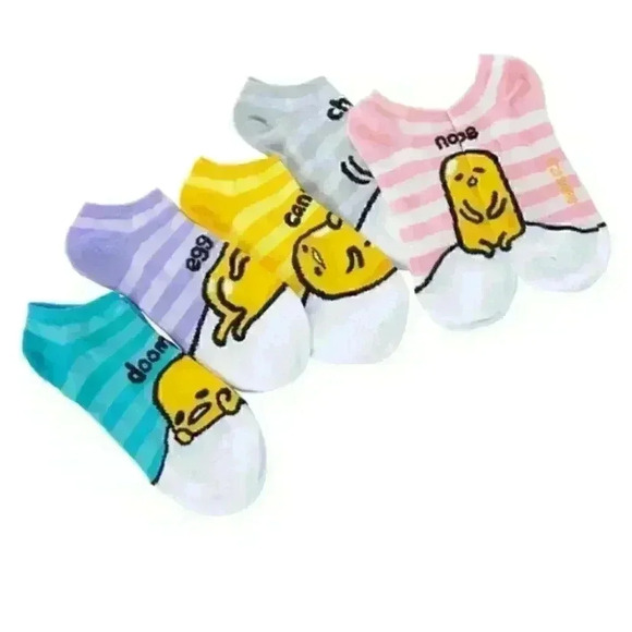 NWT Sanrio Gudetama Socks - 5 pairs - Picture 1 of 5